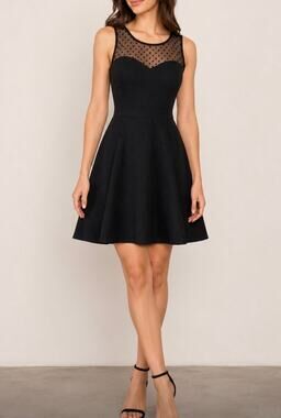 Delia’s A Line sheer mesh polka dot neckline Y2K gothic whimsigoth mini dress S